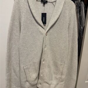 Express Light Gray Cardigan Sweater
